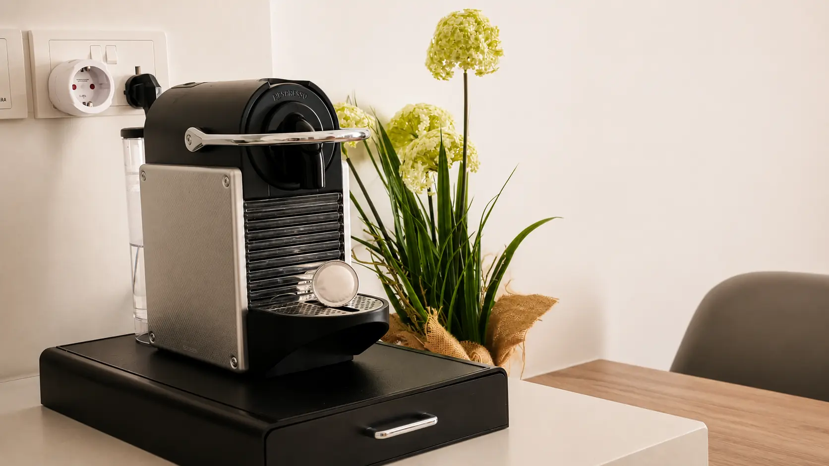 Nespresso machine in the Skyview kitchen