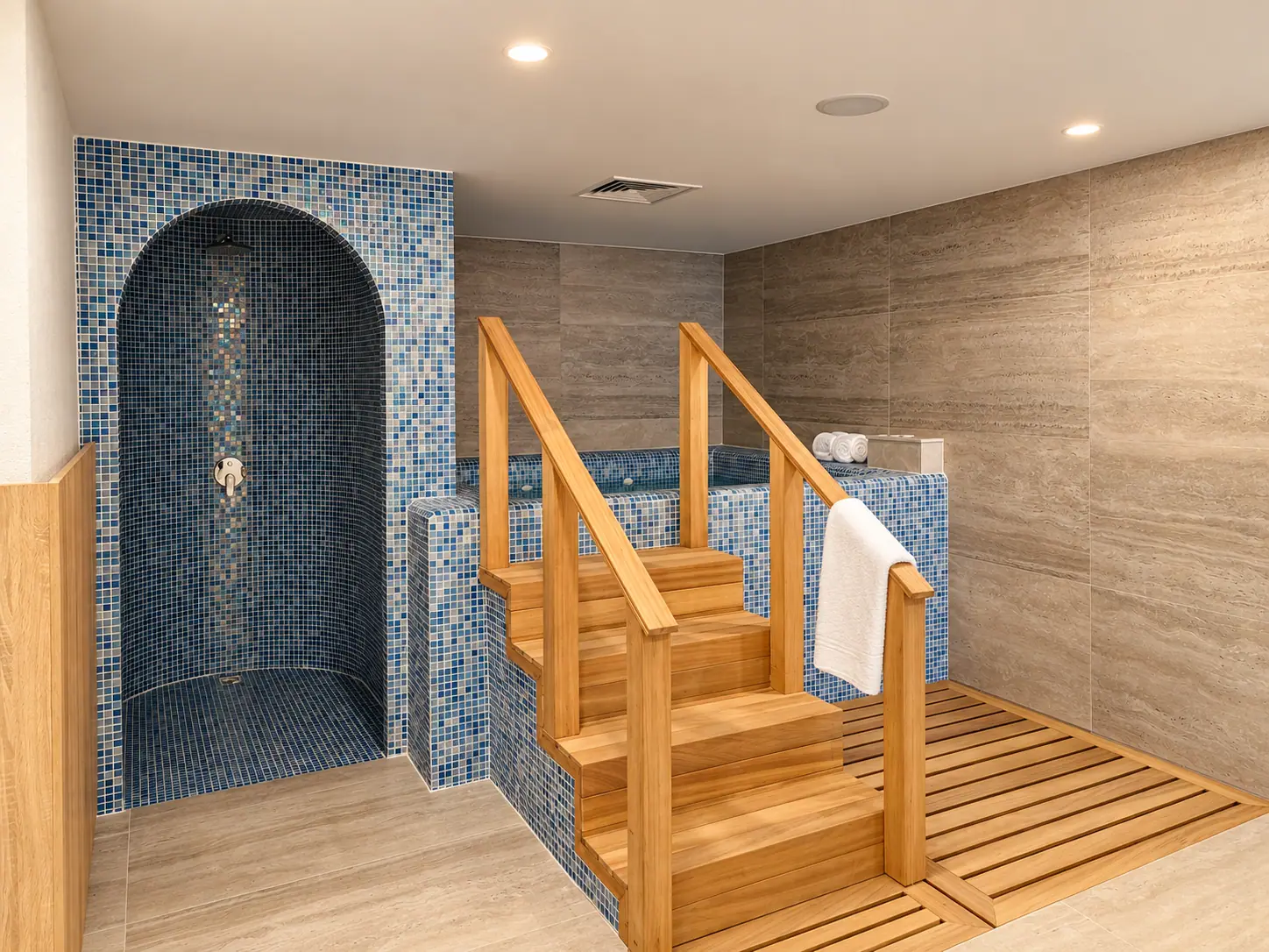 Spa, fitness studio and sauna